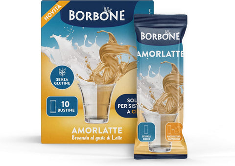 Caffè Borbone Amorlatte Stick 10x10g, Italian pack, best before 01/08/24, dented/ damaged box