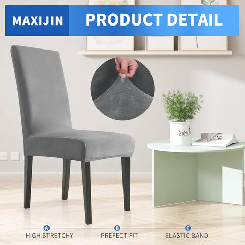 MAXIJIN Stretch Velvet Chair Covers for Dining Chairs (2pack) condition new, open pack