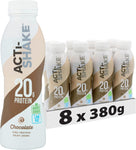 Acti-Shake Chocolate High Protein Dairy Drink 380g (Pack of 8) best before 14/10/24