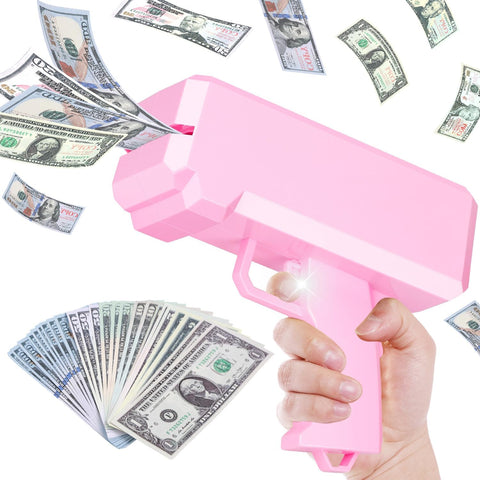 Money Gun Shooter, Used- good, tested, few notes ripped, open, scruffy box