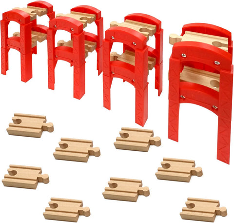 Wooden Train Bridges, New but open, scruffy box