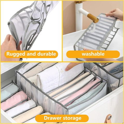 ASelected 3Pcs Clothes Drawer Organiser (Grey) condition new but missing 6 &7 grid organizers (only 3)