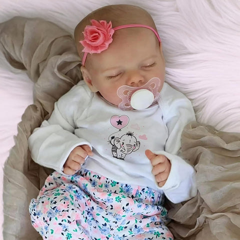 JIZHI Reborn doll - 17-Inch Handmade Realistic Baby Doll, Flower, New, scruffy, open box