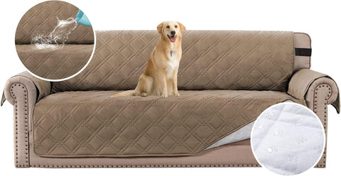 100% Waterproof Sofa Cover Protector with Non Slip Backing and Adjustable Strap (Sofa 68", Taupe) new but scruffy packaging