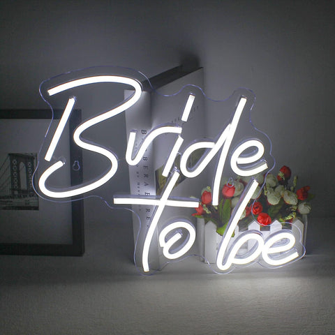 Bride to be Neon Signs White LED, condition new but broken, scruffy box