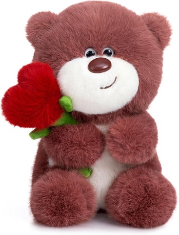 BEJOY Teddy Bear with Rose Plush Toy, New but scruffy packaging