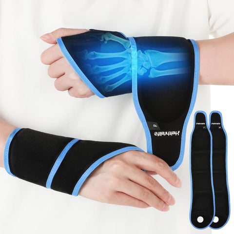 Helthrelife Wrist Ice Pack Wrap for Carpal Tunnel Relief, 2 Gel Packs, New but damaged box