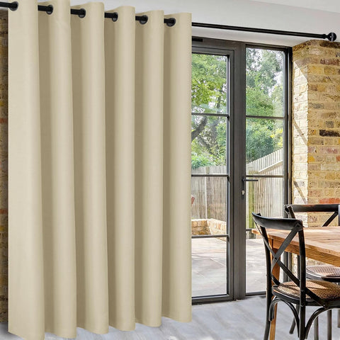 DWCN Door Curtains Wide Blackout, 1 Panel ,Light Beige, 100 x 96 inch Width by Length- new but no original packaging
