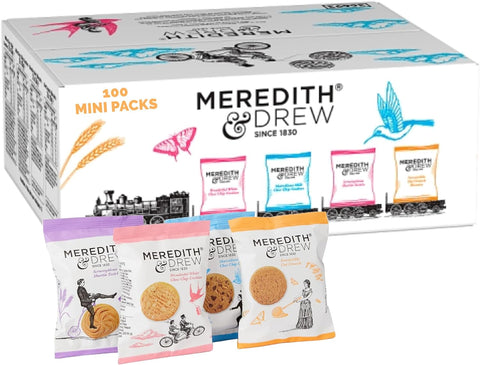 Meredith & Drew Mini Packs Twin Pack Biscuits, 23 g (Pack of 100), best before 09/03/24, damaged box, taped