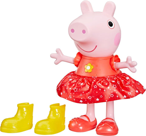Peppa Pig Peppa’s Muddy Puddles Party Doll, Yellow, new but open-scruffy box