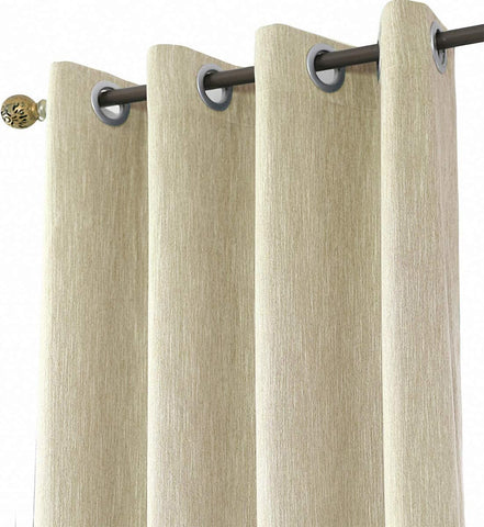 Melodieux 1 Panel Eyelet Grommet Curtains (Beige) condition new, open, scruffy packaging