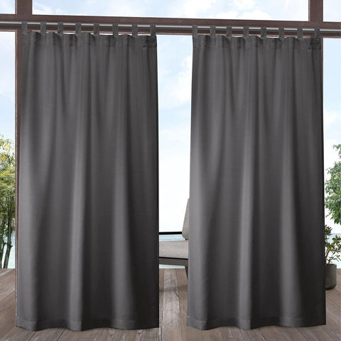 Exclusive Home Cabana Filtering Hook-and-Loop Tab Top Curtain Panel Pair, 54"x96", Charcoal new but no original packaging