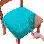 smiry Stretch Chair Seat Covers for Dining Room Set of 4, Peacock Blue, new, no original packaging