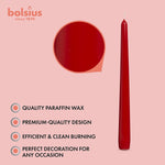 BOLSIUS Tapered Dinner Candles , Red x 10, condition new but 3 candles broken, no original box, scruffy packaging
