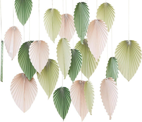 Ginger Ray 'Mix It Up' Paper Palm Spear Fans Backdrop-25 Pack, New but open, broken box