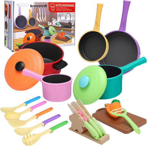 GSrenyu Kids Kitchen Cooking Cookware Toys, New but open, scruffy box