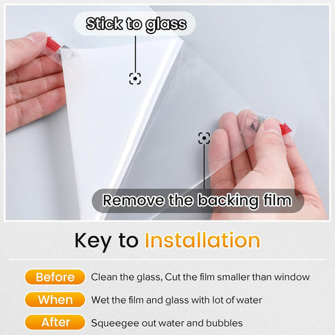 rabbitgoo Window Film Privacy Film for Glass Windows- White 44.5x200 cm- new but opened scruffy box