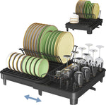 Lilmasachi Dish Drying Rack, Black, condition new, open, scruffy packaging (Ref T20-1)