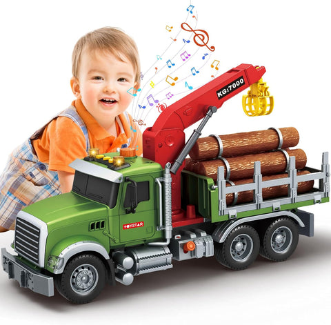 Mostop Kids Logging Truck Toy 15'', New but missing grip hook, scruffy box