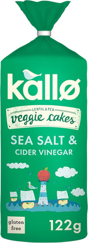 Kallo Salt & Vinegar Veggie Cakes, Lentil & Pea Single Pack  122g best before 10/07/25