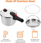 Amazon Basics Stainless Steel Pressure Cooker with Steamer, 6 Litre, Silver- used-very good condition/ open box