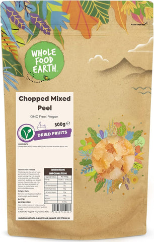 Wholefood Earth Chopped Mixed Peel 500 g- best before 18/12/24