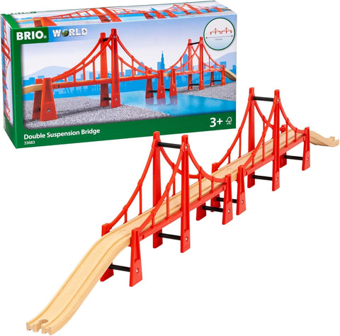 BRIO 33683 Double Suspension Train Bridge, used-very good condition, open-scruffy box