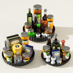 Lazy Susan Turntable, 3 Pack Lazy Susan Cupboard Organiser, Rotating Spice Rack (Black) new but scruffy original box