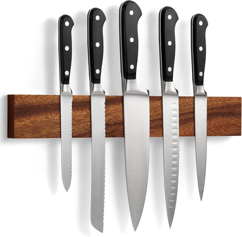 Magnetic Knife Rack in Walnut with Extra-Strong Magnet, New but open, scruffy box