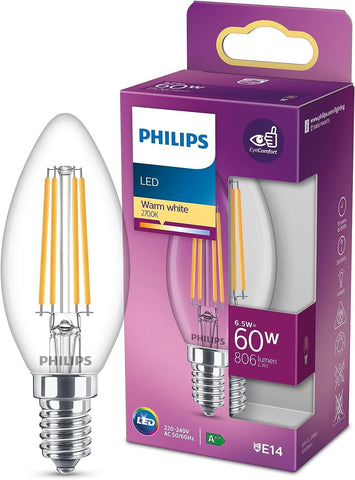 Philips LED Premium Classic B35 Candle Light Bulb 6.5W Warm White, condition new