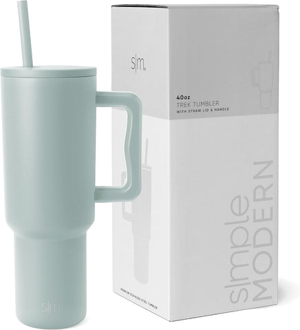 Simple Modern Tumbler 40 oz , green , new but straw missing