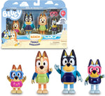 Bluey - Pack 4 Beach Figures,like new , damaged box, one pair of glasses missing