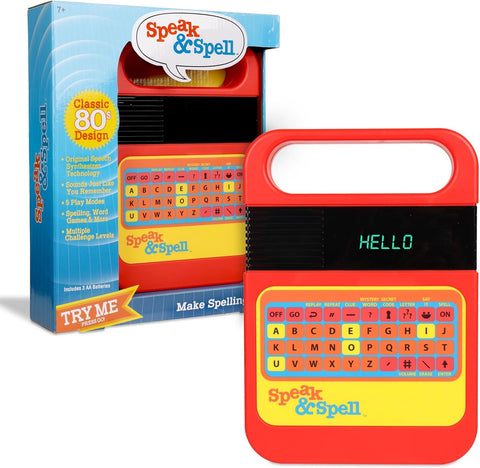 Retro Speak & Spell Electronic Game, New but broken, scruffy box