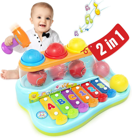 HOLA 2 in 1 Pound Ball with Xylophone, New but open, scruffy box