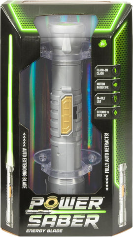 Power Saber: Green, 30" LED Energy Blade, Used- very good, few small marks, requires batteries, scruffy original box