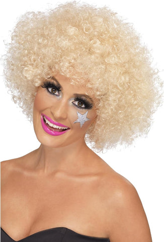 Smiffys 70s Funky Afro Wig, Blonde, New but open damaged box