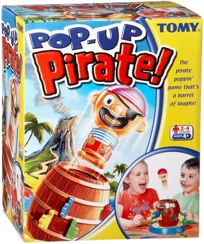 TOMY PopUp Pirate - new but missing 1 red sword/ open, scruffy box