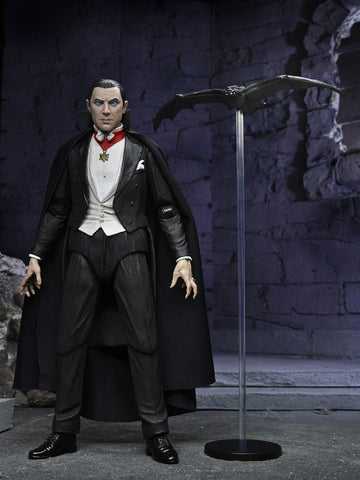 NECA Universal Monsters Ultimate Dracula Plastic Action Figure, new but candle stick is missing, open, scruffy box