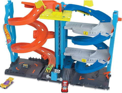 Hot Wheels Transforming Race Tower, Used- very good, some weak joints but all still usable, missing car, scruffy box