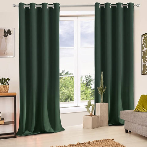 MAXIJIN Waterproof Blackout Curtains, 2 panels (Blackish Green) condition new, no original packaging