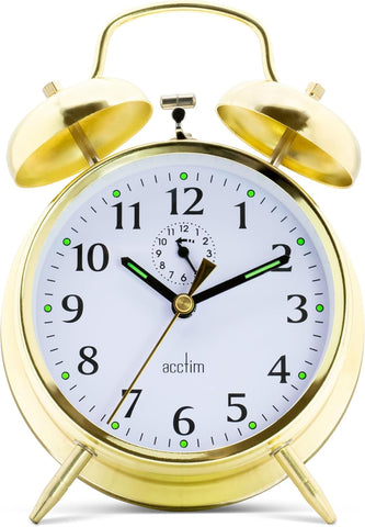Acctim Bell Alarm Clock - Brass, 16.5x12x5.5 cm, condition new, open, scruffy box
