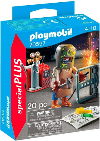 Playmobil  70597 Welder, good conditon , broken box ( ref tt116)
