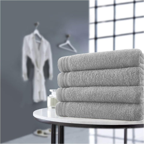 GAVENO CAVAILIA Super Soft Towel Set, Pack Of 4 Egyptian Cotton Silver,75x135 Cm- new