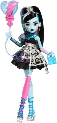 Monster High Scary Sweet Birthday Doll, Frankie Stein in Black Party Dress , new but open-damaged box