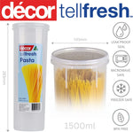 Décor Tellfresh Spaghetti Storage Jar /Holds 2 Packets of Spaghetti | 1.5L Capacity- new