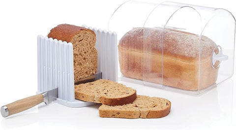 KitchenCraft Stay Fresh Bread Bin, with Bread Slicer Guide damaged/open box (ref e317)