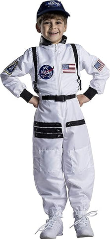 Dress Up America Astronaut Costume Kids, size M, New but scruffy packaging