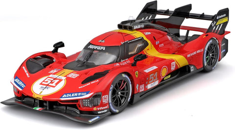 Bburago FERRARI RACING 499P, Used- acceptable, both wings mirrors broken off, open, scruffy box