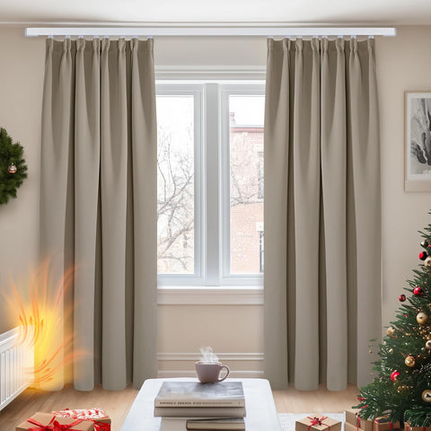 Deconovo Thermal Insulated Blackout Curtains, 55x69'', 2 Panels, New but no original packaging