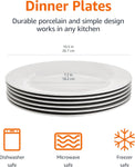 Amazon Basics 6-Piece White Dinner Plate Set, 10.5 inches- new but 1 plate has a small chip on it